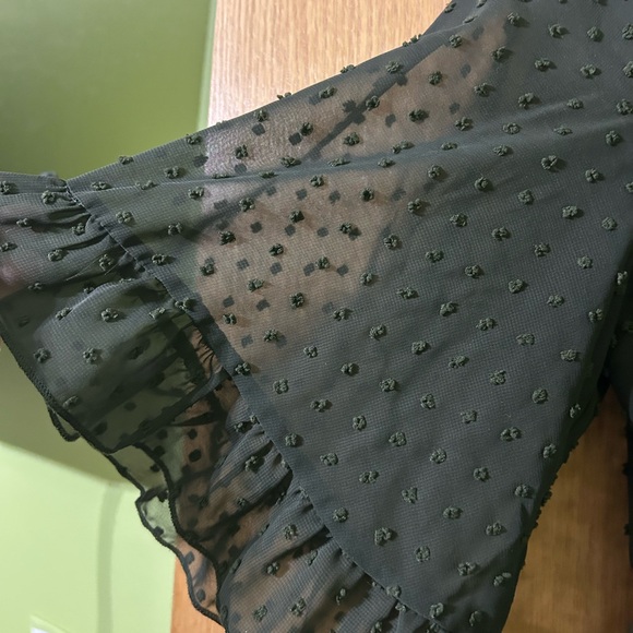 ePretty Dark Green Textured Long Sleeve Dress - Picture 5 of 5